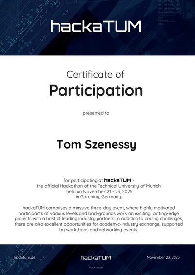 hackaTUM 2025 — Participation