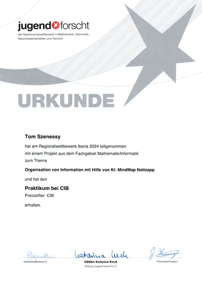 Jugend forscht 2024 - CIB Award