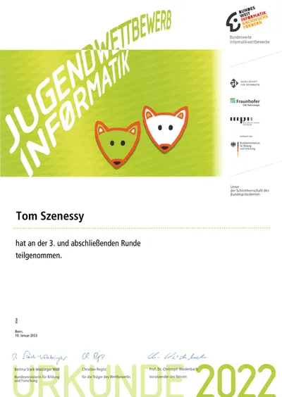 Jugendwettbewerb Informatik (2022/23)