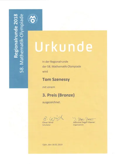 Mathematics Olympiad - 3rd Prize